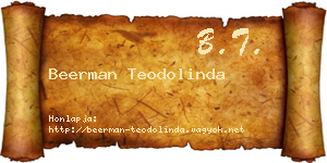 Beerman Teodolinda névjegykártya